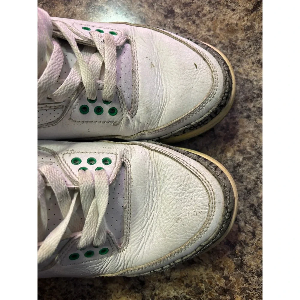 Air Jordan 3 Retro Lucky Green White Sneakers CK9246-136 Womens 7.5
